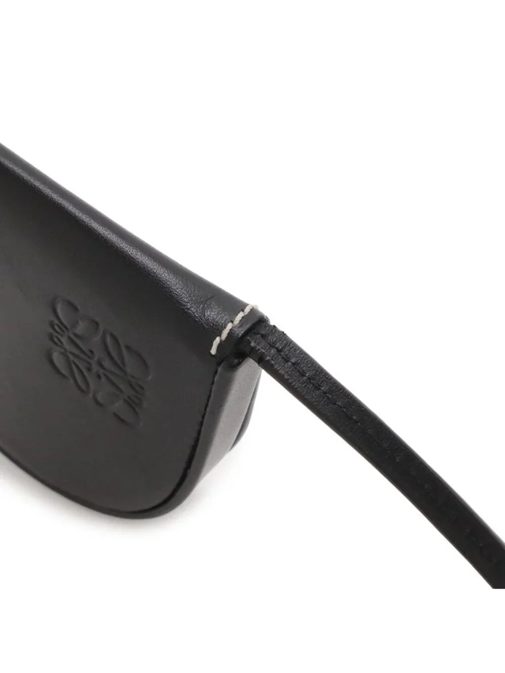 Loewe Anagram Heel Pouch Mini Shoulder Bag Pochette Calf Leather Black